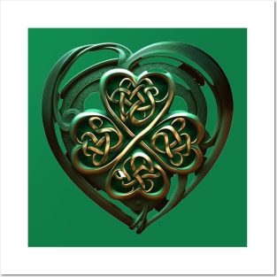 Shamrock Celtic heart Posters and Art